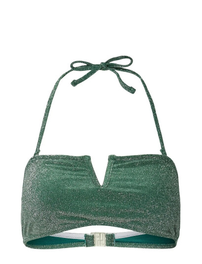 Pieces Pcbling Bikini Bandeau Top Lurex Hanger - Green - XS