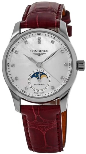 Longines Dameklokke L2.409.4.87.2 Master Hvit/Lær Ø34 mm