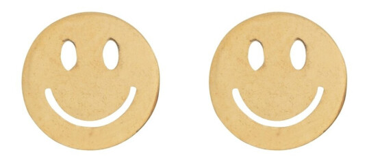 Timi Of Sweden Davie Smiley Face Stud Earrings Stainless Steel 5m