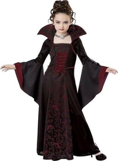 Halloween Vampyr- og Heksekostyme til Jente Burgunder 130 cm