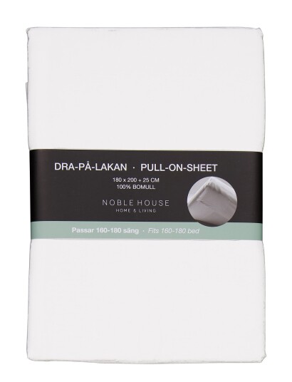 Noble House Fitted Sheet 180X200 Cm White 180X200CM Noble House Fitted Sheet 180X200 Cm White 180X200CM