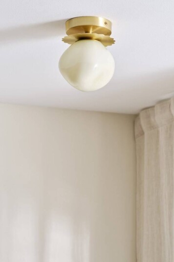 BON taklampe Brass Base With Beige 11-0606 Tcx Pristine Shade