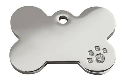 Id-Brikke Med Diamant Hundebein