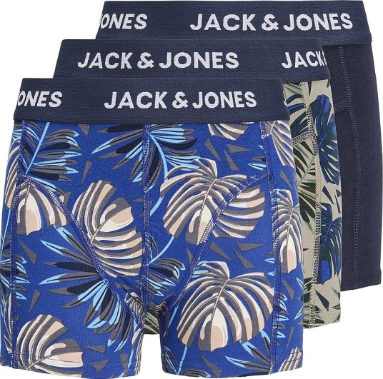 Jack & Jones Junior   Boksershorts Jachendo Leaves Trunks Jnr 3 pack   Grå