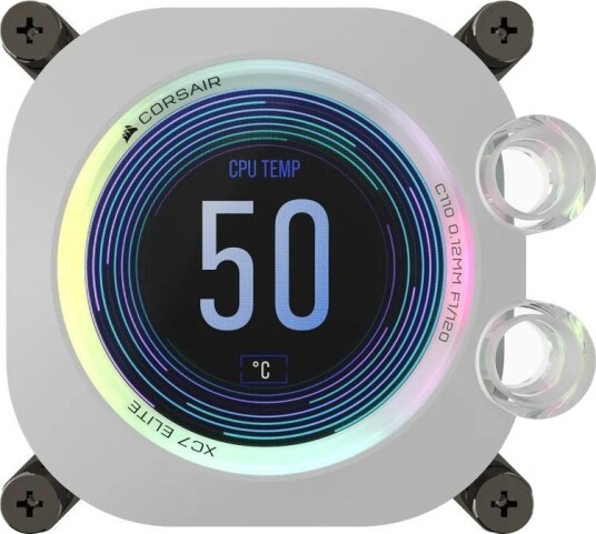 Corsair CPU water block, XC7 ELITE LCD WHITE (1700/AM4/AM5), Intel 1700 and AMD AM4/AM5 sockets Corsair CPU water block, XC7 ELITE LCD WHITE (1700/AM4/AM5), Intel 1700 and AMD AM4/AM5 sockets