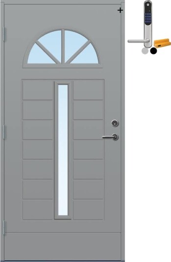 Ytterdør Bygg1 Lyngdal med Yale Doorman Classic Home