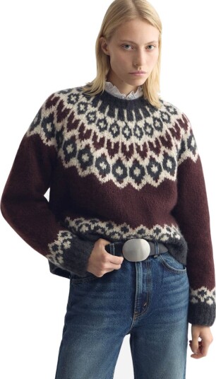 Nili Lotan Isaline fair isle sweater M flerfarget dame