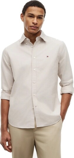 Tommy Hilfiger Solid Heritage Oxford Rf Shirt   Cream   XS