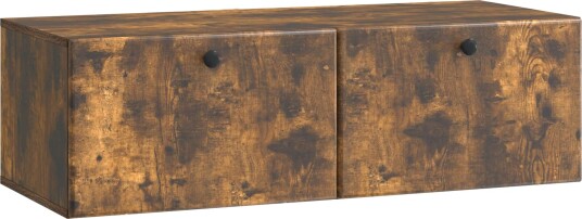 Vegghengt TV skap 98 x 41 x 30 cm Røkt Eik Konstruert tre Vegghengt TV skap 98 x 41 x 30 cm Røkt Eik Konstruert tre