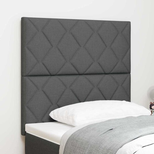 LED Hodegavl Diamant Blokk Design Mørk Grå 90 cm Stoff LED Hodegavl Diamant Blokk Design Mørk Grå 90 cm Stoff