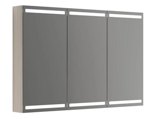 Dansani Calidris Parallel Speilskap 120cm 3 Dører / Hvit eik