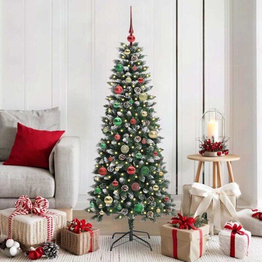 Kunstig juletre grønn 66 x 66 x 150 cm PVC og plast og stål Kunstig juletre grønn 66 x 66 x 150 cm PVC og plast og stål