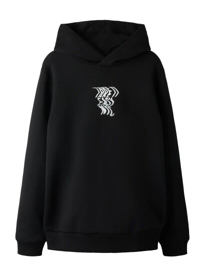 LMTD Nlmtake Ls Sweat W. Hood Black 158 164 LMTD Nlmtake Ls Sweat W. Hood Black 158 164