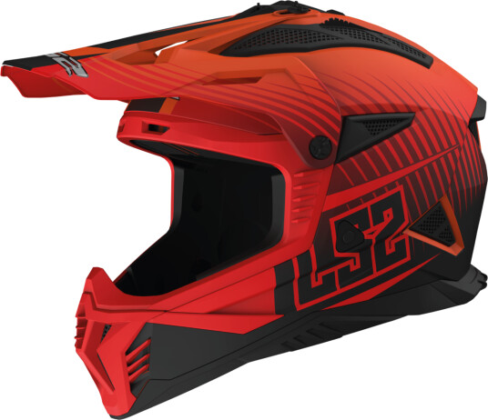 LS2 Crosshjelm MX708 Fast II Duck Matt Hi-Vis Oransje-Rød LS2 Crosshjelm MX708 Fast II Duck Matt Hi-Vis Oransje-Rød