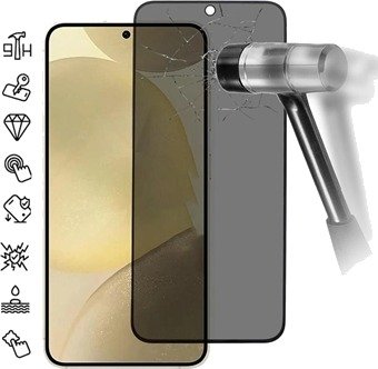 Samsung Galaxy S25 Privatliv Beskyttelsesglass - støtter opplåsing av fingeravtrykk - Svart kant