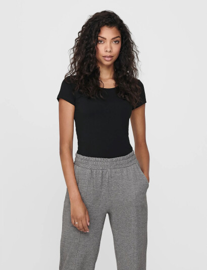 ONLY Onllive Love S/S Oneck Top Noos Jrs - Black - M