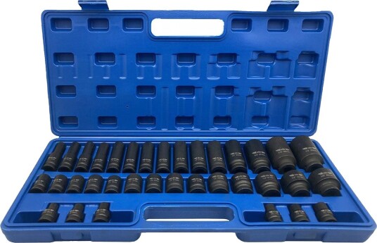 Adler Tools Kraftpipesett AD-35KD/12 1/2", 12-kant, Korte/Lange 35 Deler Adler Tools Kraftpipesett AD-35KD/12 1/2", 12-kant, Korte/Lange 35 Deler