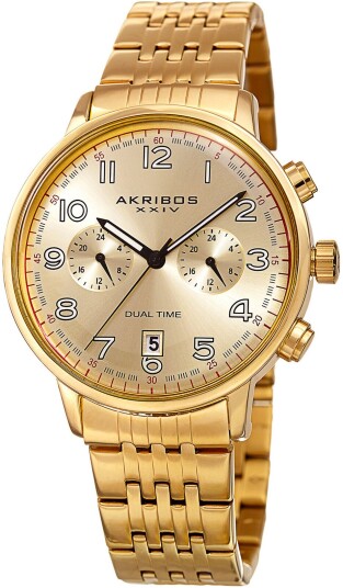 Akribos XXIV Herreklokke AK942YG Gull/Gulltonet stål Ø42 mm Akribos XXIV Herreklokke AK942YG Gull/Gulltonet stål Ø42 mm