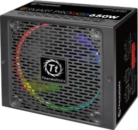 Thermaltake Smart Pro RGB SPR 650AH3FSB R Strømforsyning 650W 80 Plus Bronze Svart Thermaltake Smart Pro RGB SPR 650AH3FSB R Strømforsyning 650W 80 Plus Bronze Svart