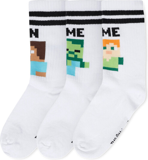 Name It Nkmjakobsen Minecraft 3P Tennissock Bfu White 34 36