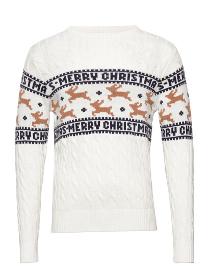 Happy Seasons The Elegant Christmas Jumper White - White - XXXL