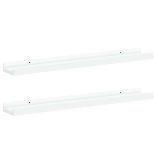 vidaXL Flytende vegghyller 2 stk hvit 60x9x3 cm MDF