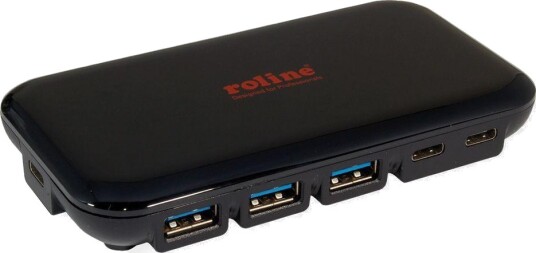 Roline 14.02.5055 Usb 3.2 Gen 1 3.1 Gen 1 Type-C Usb 3.2 Gen 1 3.1 Gen 1 Type-A Usb 3.2 Gen 1 3.1 Gen 1 Type-C 10240 Mbit/S Sort 121 Mm 65 Mm