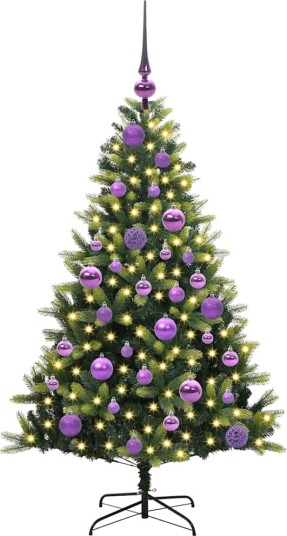  Kunstig Hengt Julegran med 150 LED lys grønn 120 cm PVC og PE