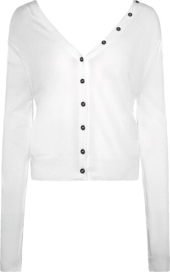 Mango Knitted Button Cardigan WHITE M