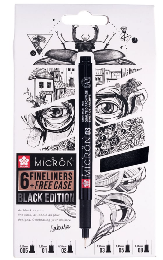 Sakura Fineliner Pigma Micron 6 + Pennal Sakura Fineliner Pigma Micron 6 + Pennal