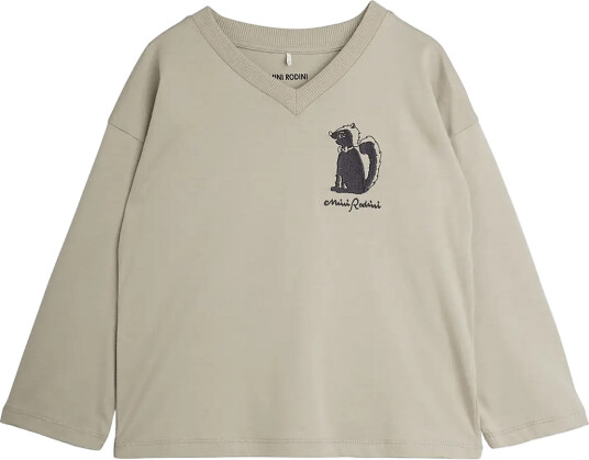 Mini Rodini Skunk Emb Ls Tee Grey 92/98