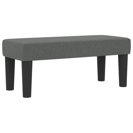 Box Spring Seng med Madrass & Benk Mørkegrå 90x190 cm Stoff