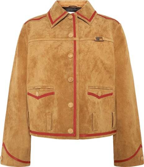 Laagam Aveline Real Suede Camel Jacket   CAMEL   L/40