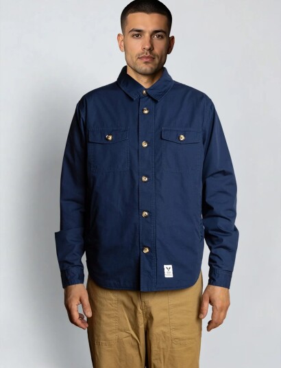Fat Moose Arvid Cotton Overshirt Navy S Fat Moose Arvid Cotton Overshirt Navy S
