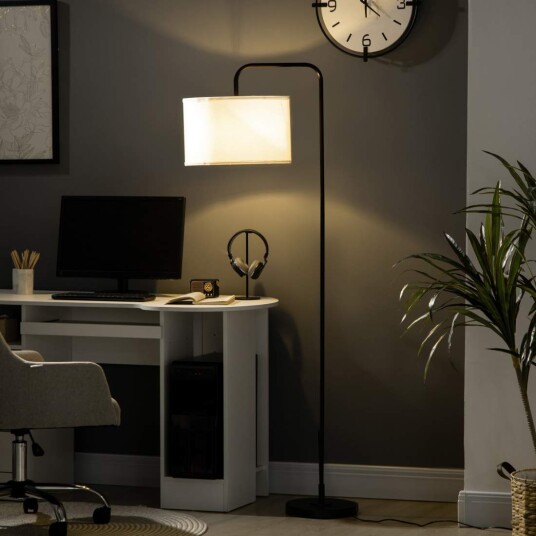 Northio Gulvlampe Til Stuen I Moderne Sort Metall Med Lampeskjerm Og 180 Cm Kabel 64 X 38 163,5 Aosom Northio Gulvlampe Til Stuen I Moderne Sort Metall Med Lampeskjerm Og 180 Cm Kabel 64 X 38 163,5 Aosom