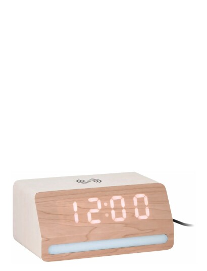 KARLSSON Alarm Clock Retro W. Light Led White Wash Veneer H 7.5CM