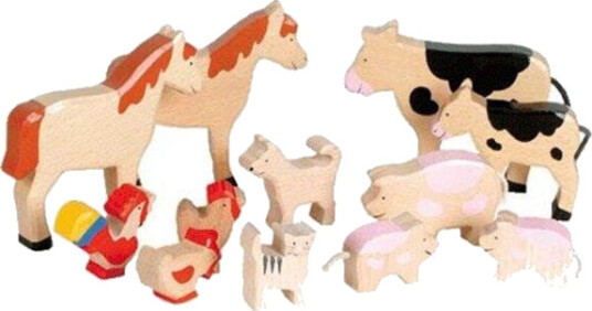 Goki Wooden Farm Animal Set 12 pcs.