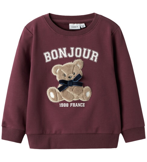 Name It Burgundy Nmfrear Ls Sweat Bru 104