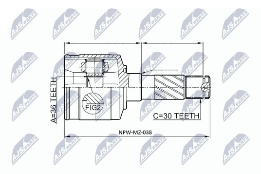Nty Drivknute drivaksel NTY NPW MZ 038