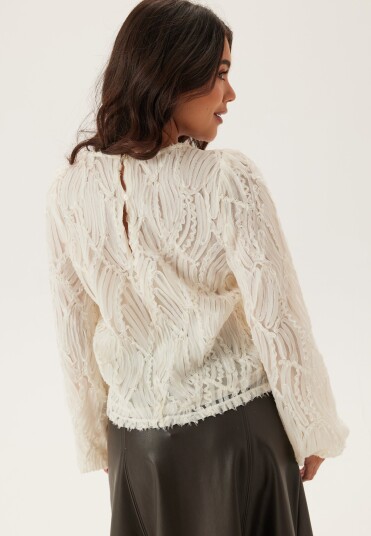 Object Objlucie L/S Re O-Neck Top Noos White 44