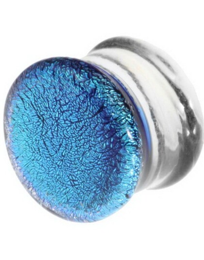 Utgått Pyrex Piercing Plugg Glitter Turkis 8 mm