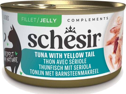 Schesir Våtfôr Complements I Gelé Tunfisk Med Gulhalet Amberjack 12 X 70 G