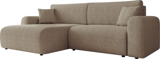Brenor Sovesofa med sjeselong 3 seter Mørk beige