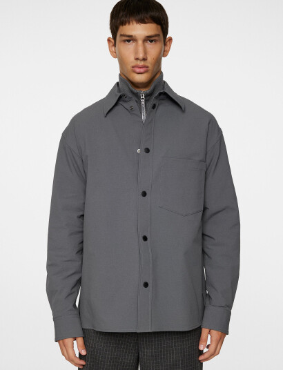 J. Lindeberg Howard Tech Fleece Overshirt - Grey - M J. Lindeberg Howard Tech Fleece Overshirt - Grey - M