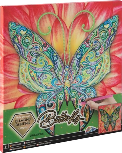 Grafix Diamond Painting on Canvas Butterfly 30 x 30 cm K-260009 Grafix Diamond Painting on Canvas Butterfly 30 x 30 cm K-260009