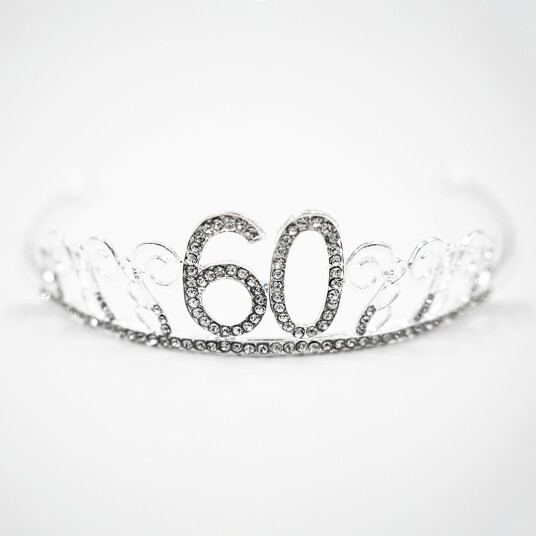 Catsson Int Group LTD Kakedekorasjon Tiara Tall av Metall Sølv - Tallet 60