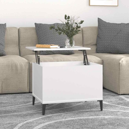 vidaXL Salongbord hvit 60x44,5x45 cm konstruert tre