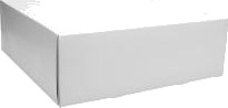 Kageæske Hængslet Låg Høj L190xb190xh80mm Pap Med Åben Front Uden Rude Hvid,100 Stk/Krt
