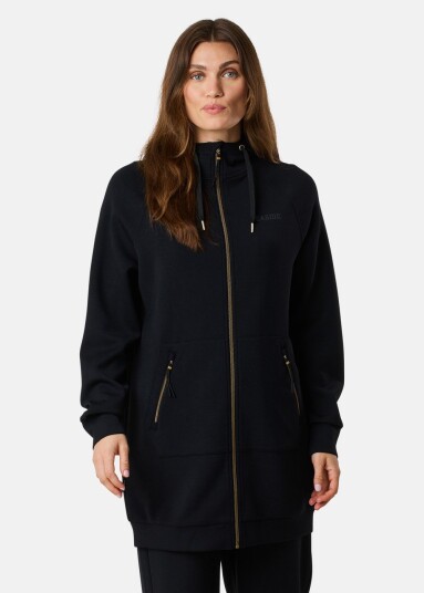 Seaside Lounge Relax Zip Hood Long W Black 44 Hoodies