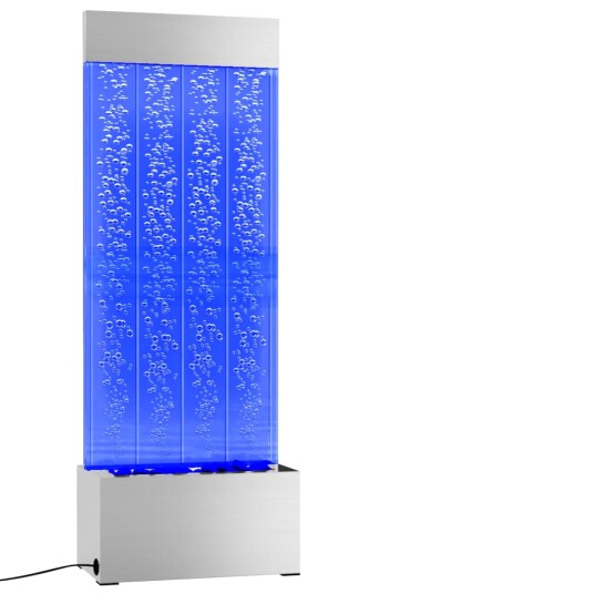 vidaXL Boblepanel med RGB-lysdioder rustfritt stål og akryl 110 cm